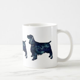 Caneca De Café Silhueta de Cor Negra Negra de Cachorro Springer