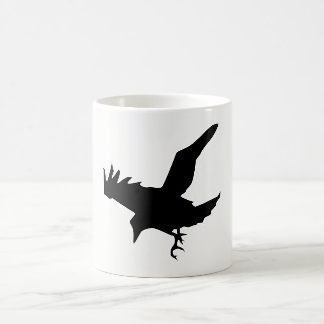 Caneca De Café Silhueta de Corvo (Centro)