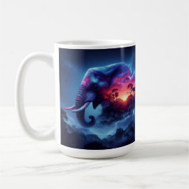 Caneca De Café Silhueta de Elefante Fundida com Pôr do Sol Vibran