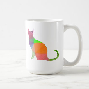 Caneca De Café Silhueta de Gato Low Poly