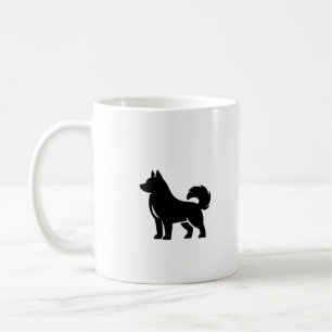 Caneca de Café Silhueta de Husky Minimalista