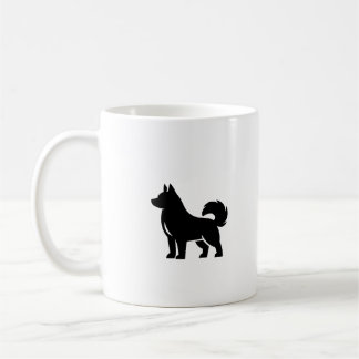 Caneca de Café Silhueta de Husky Minimalista