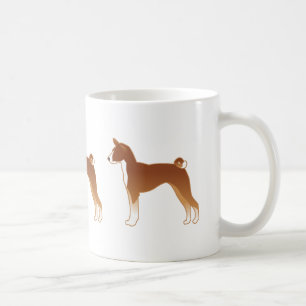 Caneca De Café Silhueta de Ilustração de Cachorro Basenji