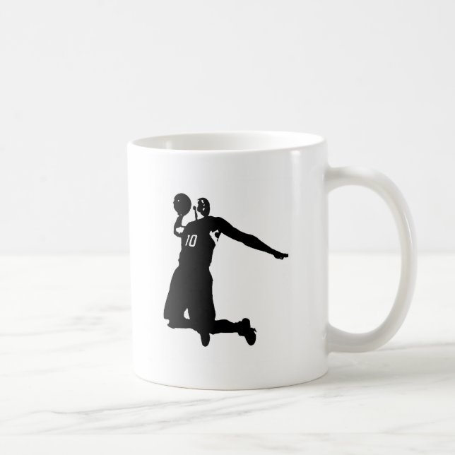 Caneca De Café Silhueta de jogador de basquete (Direita)