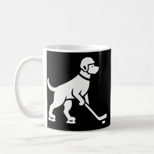Caneca De Café Silhueta de jogador de hóquei canino