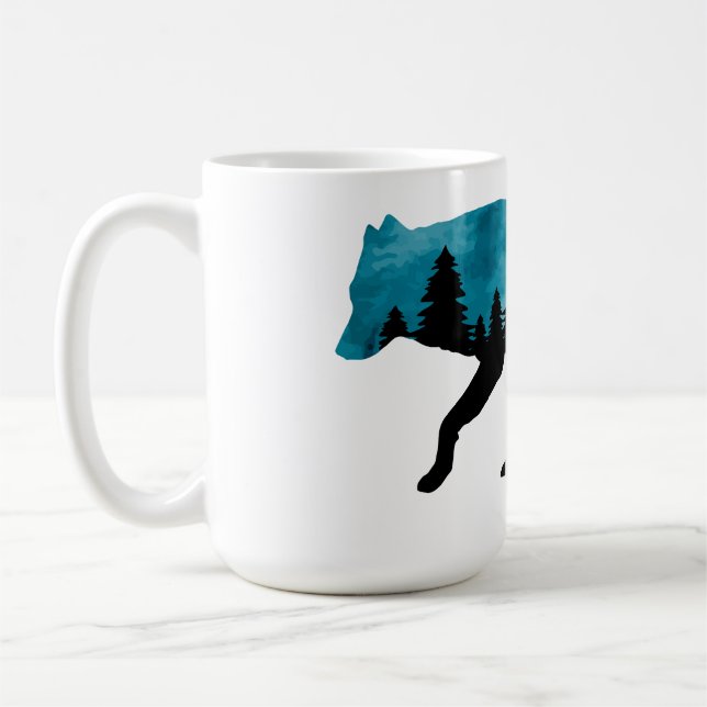 Caneca De Café Silhueta de Lobo Moderna  (Esquerda)
