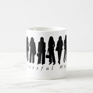Caneca de Café Silhueta de Mulher Bem-Sucedida 