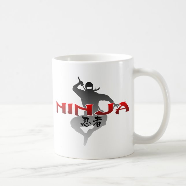 Caneca De Café Silhueta de Ninja (Direita)