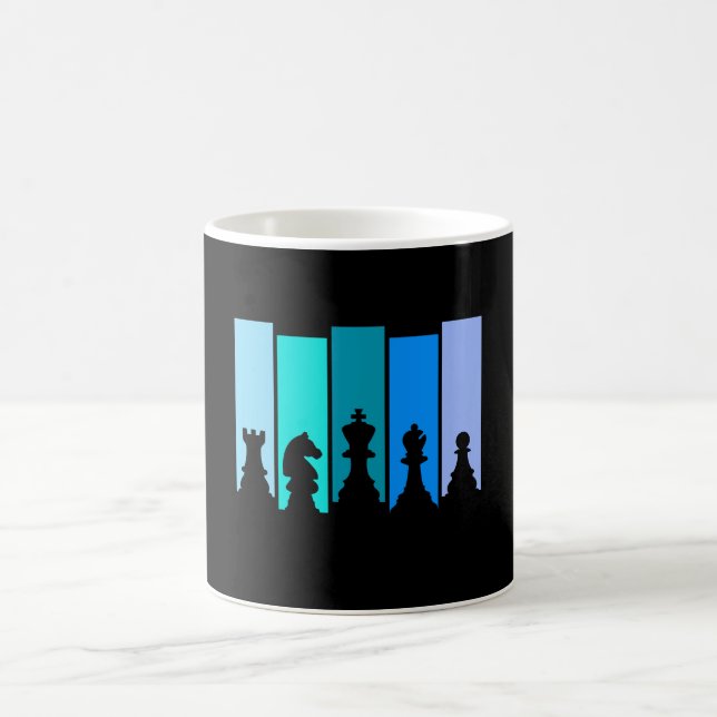 Caneca De Café Silhueta de Peças de Xadrez (Centro)