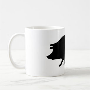 Caneca De Café Silhueta de Porco