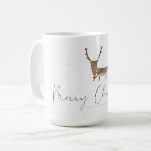 Caneca De Café Silhueta de rena em arte linear da SlipperyJoe min