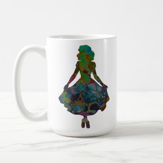 Caneca De Café Silhueta De Uma Senhora (Esquerda)