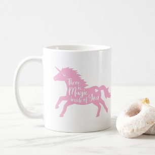 Caneca De Café Silhueta de Unicórnio Rosa Magia Dentro de Você Ci