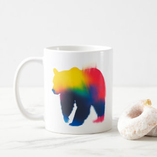Caneca De Café Silhueta de Urso de Tinta Minimalista
