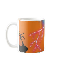 Caneca de Café Silhueta do Castelo Assustador - Es
