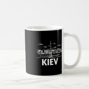 Caneca De Café Silhueta do Contorno do Esboço da Cidade de Kiev U