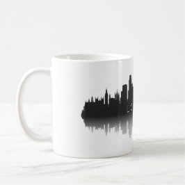 Caneca De Café Silhueta do Horizonte de Londres – Preto e Branco 