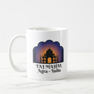 Caneca De Café Silhueta do Marco Indiano Icônico Taj Mahal