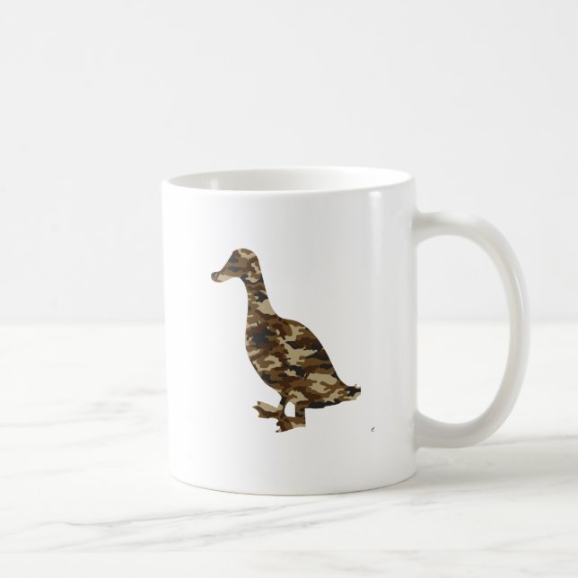 Caneca De Café Silhueta do pato da camuflagem (Direita)
