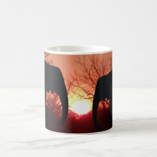 Caneca De Café Silhueta do Pôr do Sol de Elefante