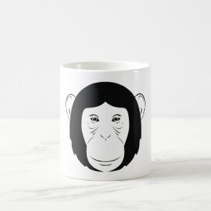 Caneca De Café Silhueta do Rosto de Chimpanzé