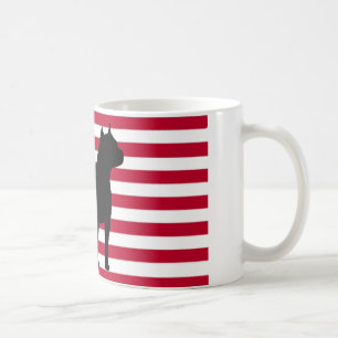 Caneca De Café silhueta do terrier staffordshire americano bandei