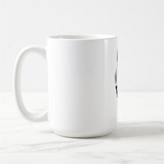 Caneca De Café Silhueta engraçada de gato preto pendurado com arr