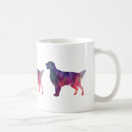 Caneca De Café Silhueta Geométrica de Retriever Revestido Plano -