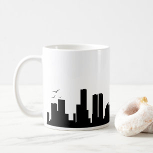 Caneca De Café Silhueta Minimalista Da Cidade