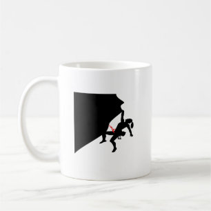 Caneca De Café Silhueta Preta de Montanha Subindo