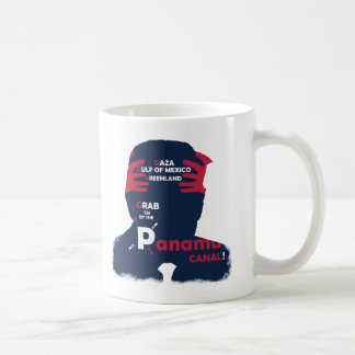 Caneca De Café Silhueta retrato do presidente Trump com política