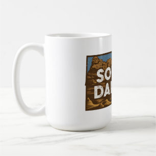 Caneca De Café Silhueta Retro Cênica de Dakota do Sul
