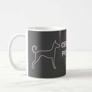 Caneca De Café Silhueta Rosa Podenco Personalizável