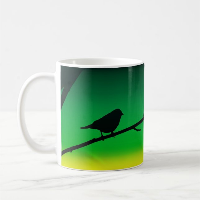 Caneca De Café Silhueta Sparrow Sobre Limoneno (Esquerda)
