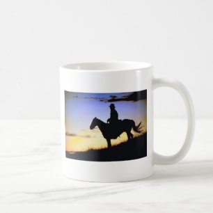 Caneca De Café Silhueta Sunset do Cowboy Ocidental