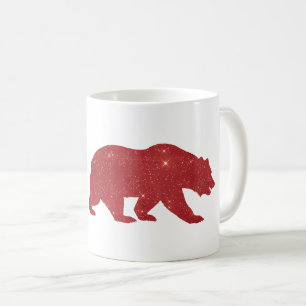 Caneca De Café silhueta vermelha do urso