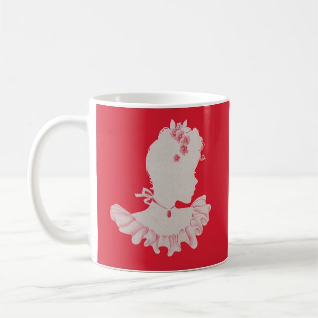 Caneca De Café silhueta vitoriana bonito (Esquerda)