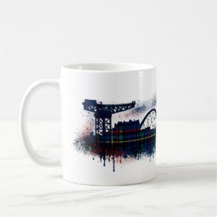 Caneca De Café Silhueta Xadrez da Paisagem Urbana de Glasgow Escó