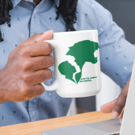 Caneca De Café Silhuetas verdes para Segundos graus de artes pers