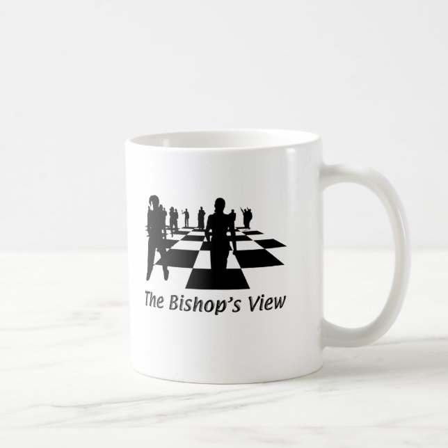 Caneca De Café Silhuetas - xadrez - opinião dos Bishops (Direita)