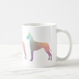 Caneca De Café Silhuette de padrão geométrico colorido grande dan