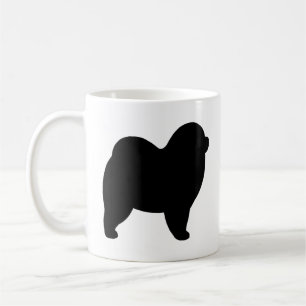 Caneca De Café Silhuettes De Cães De Chow Brutos