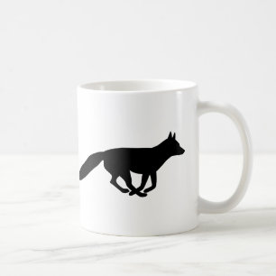 Caneca De Café Silhuettes Raposa em Execução Animais Selvagens