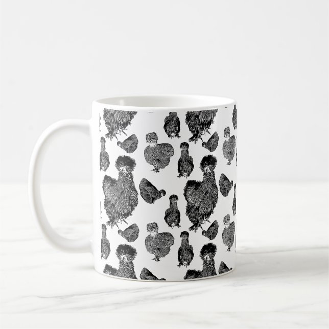 Caneca De Café Silkie Bantams Line Art (Esquerda)
