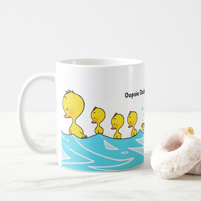 Caneca De Café Silly Duckling Makes a Splash (Com Donut)