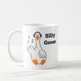 Caneca De Café Silly Goose Wearing Headphones – Cute Funny Goose