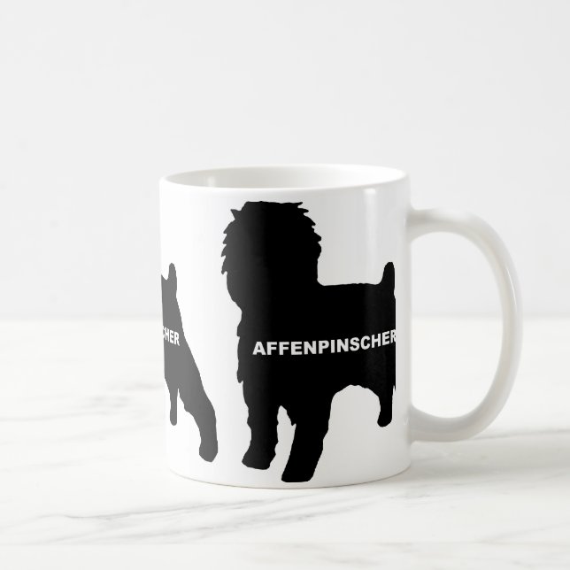 Caneca De Café silo preto nome Affenpinscher (Direita)