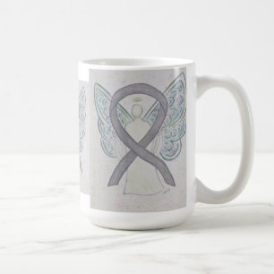 Caneca De Café Silver Awarse Ribbon Angel Art Mug