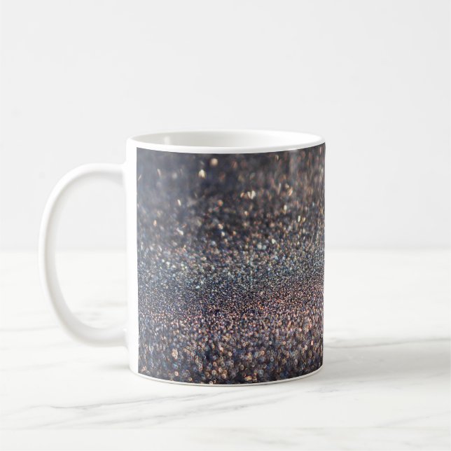 Caneca De Café Silver Glitter: Natal Preto (Esquerda)