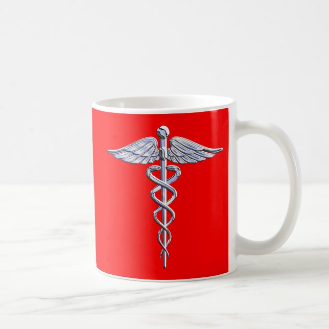 Caneca De Café Silver Style Caduceus - Liga dos Símbolos Médicos (Direita)